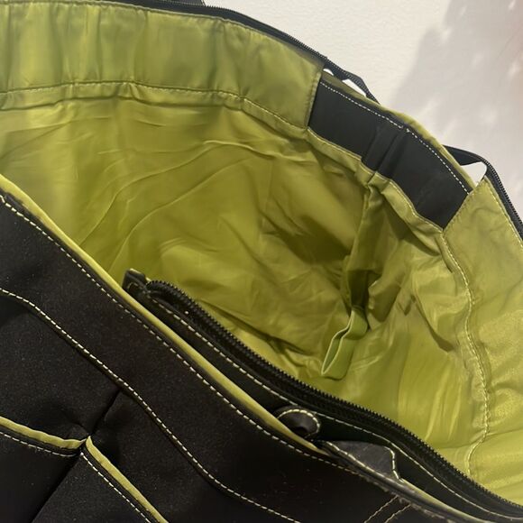 Carter's Large Diaper Bag Black with Sage Green Stitching Baby Bag - Picture 7 of 9
